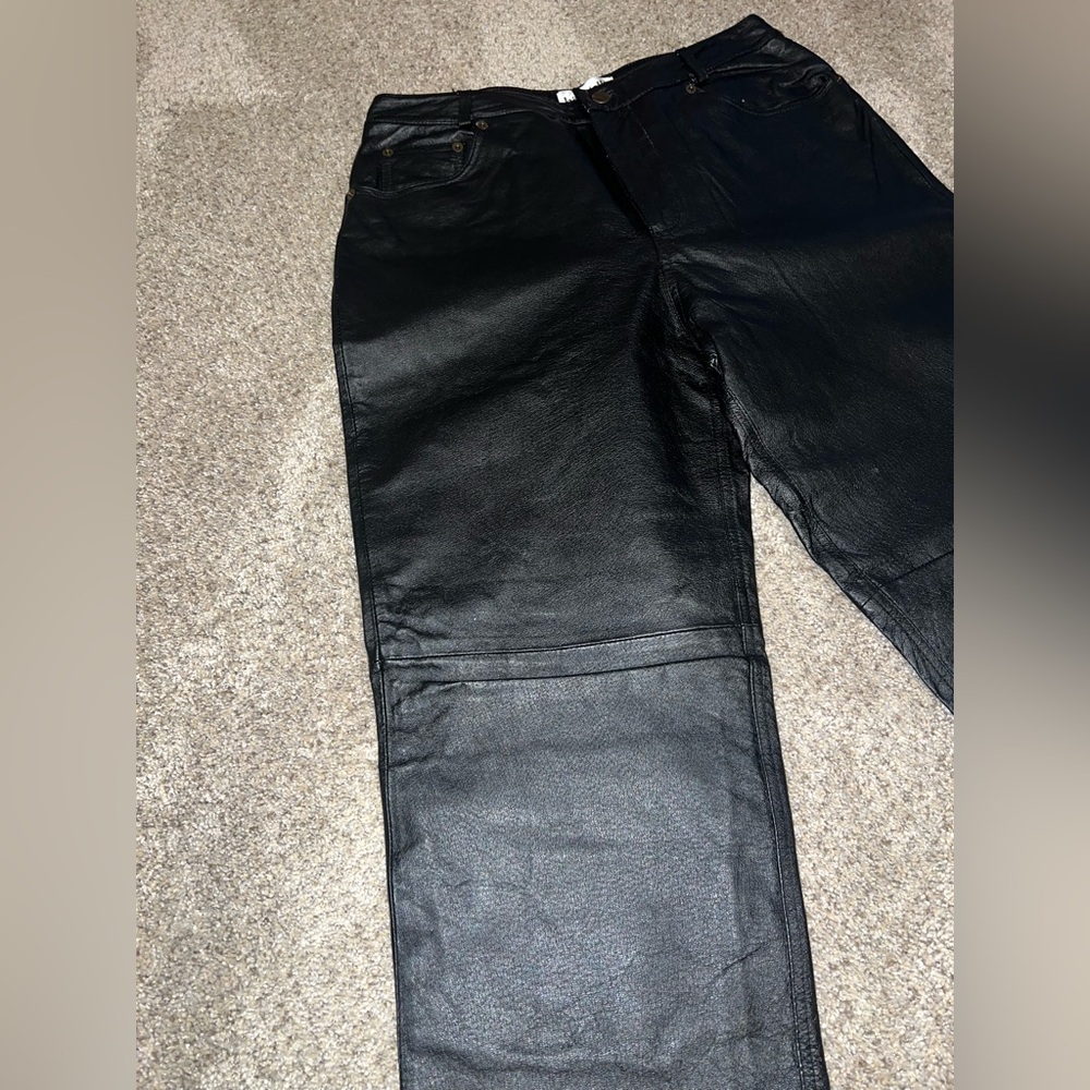 Vintage Bagatelle Black Leather Pants - Picture 3 of 10